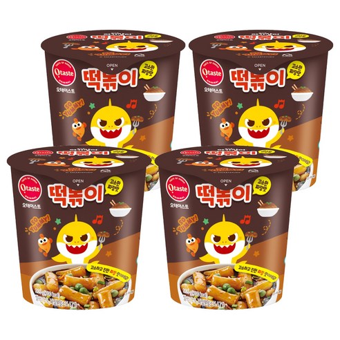 오테이스트 핑크퐁 아기상어 떡볶이 고소한 짜장맛, 116g, 4개