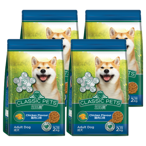 클래식펫츠 어덜트 강아지 클래식 건식사료, 닭, 2kg, 4개
