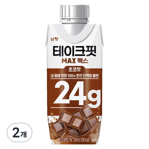 테이크핏 맥스 초코맛 프로틴, 250ml, 2개