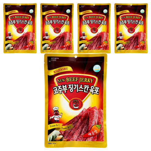 코주부 징기스칸 육포 매운맛, 130g, 5개