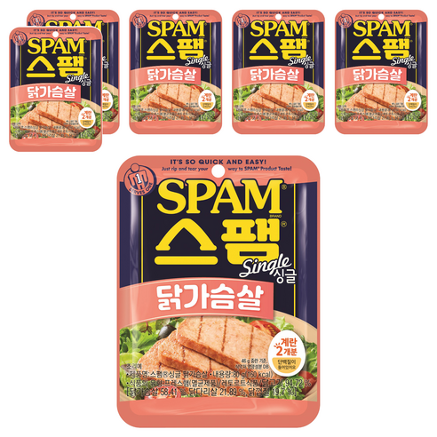 스팸 싱글 닭가슴살, 6개, 80g