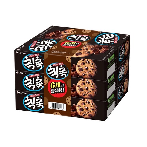 롯데제과 칙촉 오리지널 과자쿠키, 90g, 6개