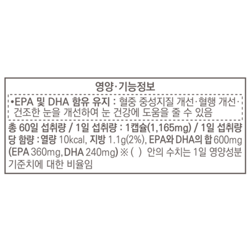 GNC 더블 오메가3는 EPA와 DHA를 함유한 건강기능식품입니다.