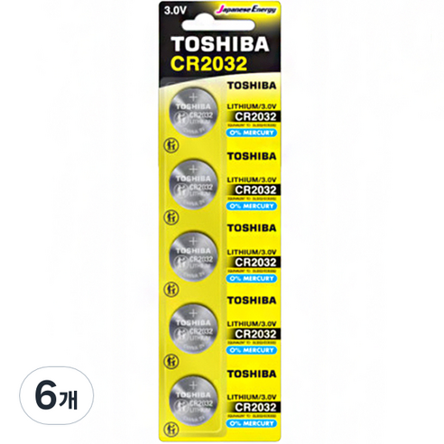 도시바 리튬 코인건전지, 6개, 5개입