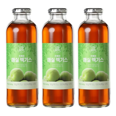 초록원 매실엑기스, 660g, 3개