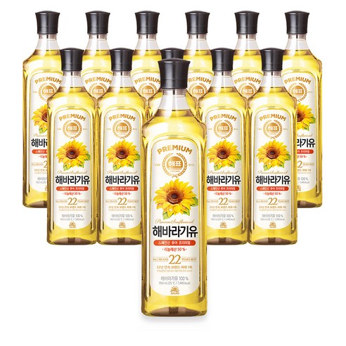 해표 해바라기유, 12개, 900ml