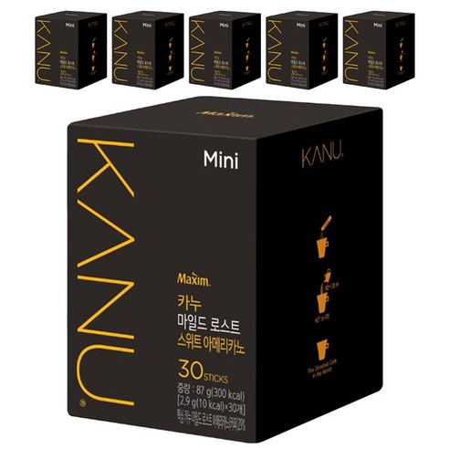 카누 마일드 로스트 스위트 아메리카노 원두커피믹스 미니, 2.9g, 30개입, 6개