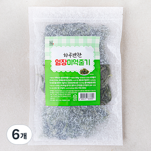 주일 하루반찬 염장미역줄기, 500g, 6개