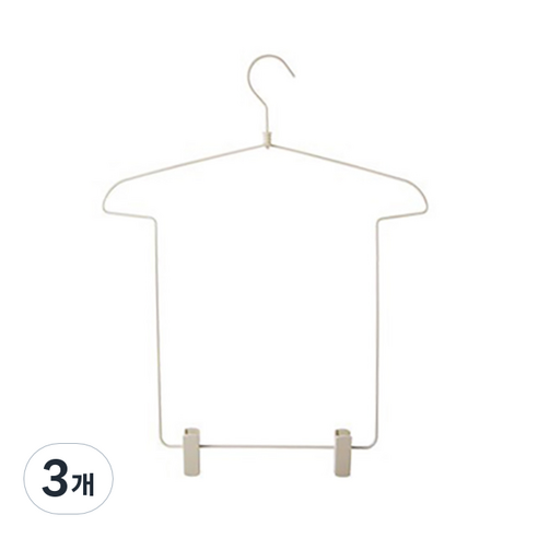 모던앳 철제 한벌 디피 옷걸이, 크림 화이트, 3개