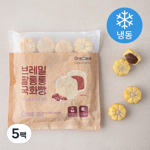 브레밀 팥통통 국화빵 (냉동), 375g, 5팩