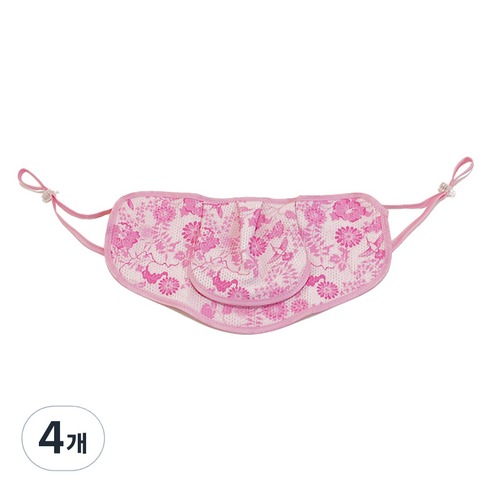 구리원사 2단 T3 꽃무늬 햇빛차단 마스크 24 x 12.5 cm, 1개입, 4개, 핑크
