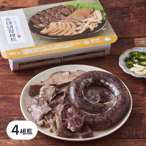 장충동왕족발 순대내장세트 550g, 4세트