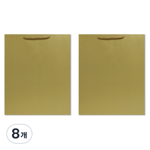 홀마크 무지 단색 쇼핑백 중, 골드, 8개