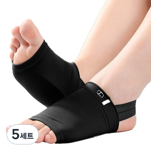 발보호 아치패드 양발착용 세트 블랙, 5세트