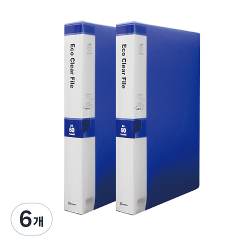 영오 클리어파일 60p, 청색, 6개