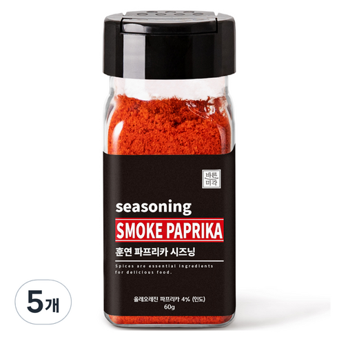 바른미각 훈연 파프리카 시즈닝, 60g, 5개