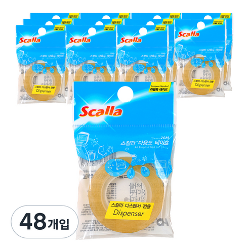 스칼라 다용도 테이프 리필 12mm x 20m, G1220R, 48개입