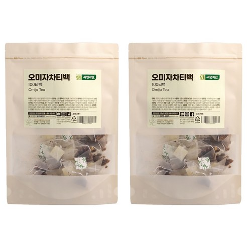 자연지인 오미자차 삼각티백 대용량, 1g, 100개입, 2개