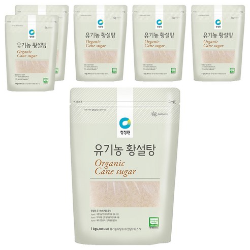청정원 유기농 황설탕, 1kg, 6개