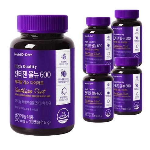 뉴트리디데이 잔티젠 올뉴 600 체지방 감소 다이어트, 30정, 5개