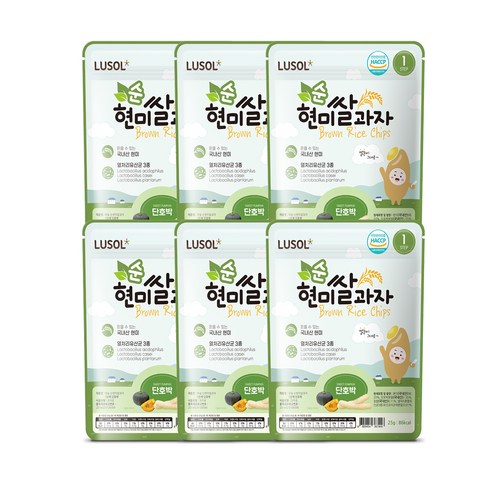 루솔 현미쌀과자, 단호박, 6개, 25g
