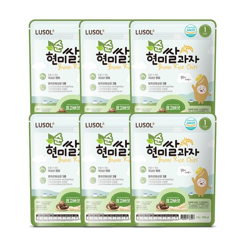 루솔 현미쌀과자, 표고버섯, 6개, 25g