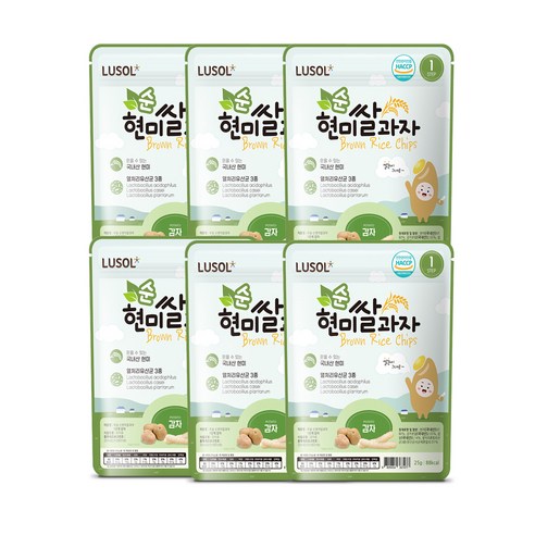 루솔 현미쌀과자, 감자, 6개, 25g