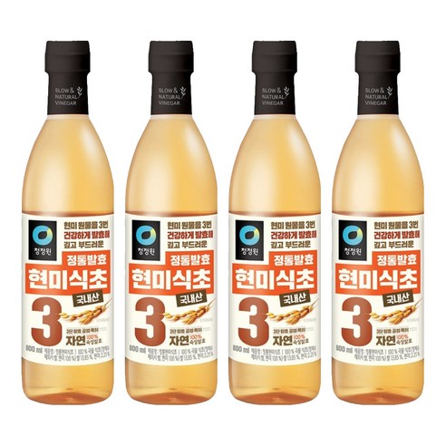청정원 정통 현미 식초, 800ml, 4개
