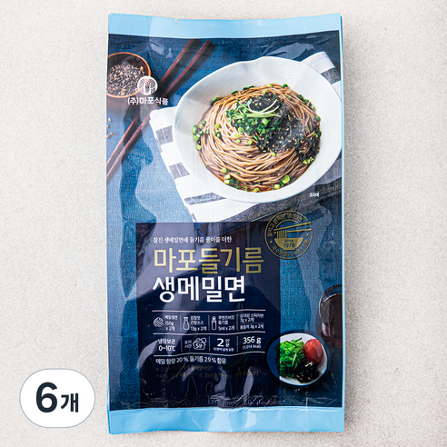 마포식품 들기름 생 메밀면 2인분, 356g, 6개