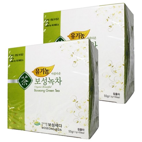 보성제다 유기농 보성녹차, 1.1g, 50개입, 2개