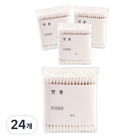 나무 면봉, 300개입, 24개