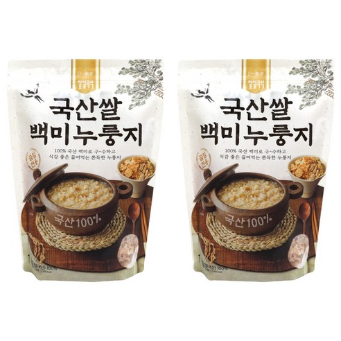 일일곡식 국산쌀 백미 누룽지, 2개, 1kg