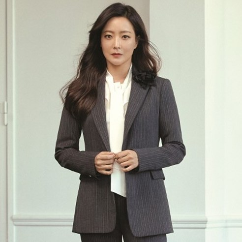 조이너스 여성용 코사지장식 스트라이프 테일러드 자켓 JAAW1-CJK210