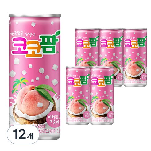코코팜 해태음료 피치핑크 복숭아, 240ml, 12개