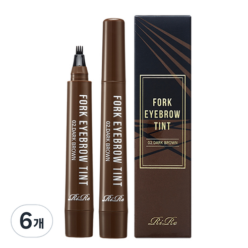 리르 포크 아이브로우 틴트 2g, 02.다크 브라운, 6개