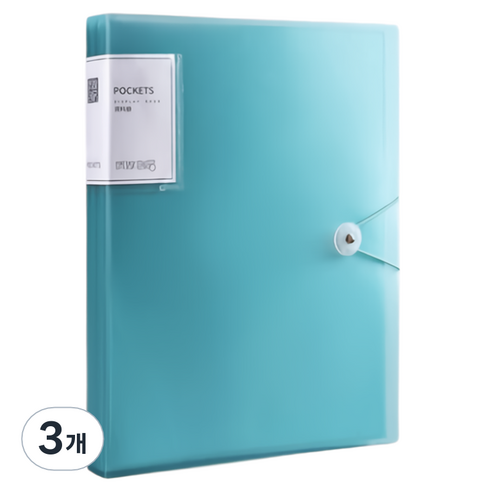 꼬까 클립 서류 장부 보관 A4화일 30p, 블루, 3개