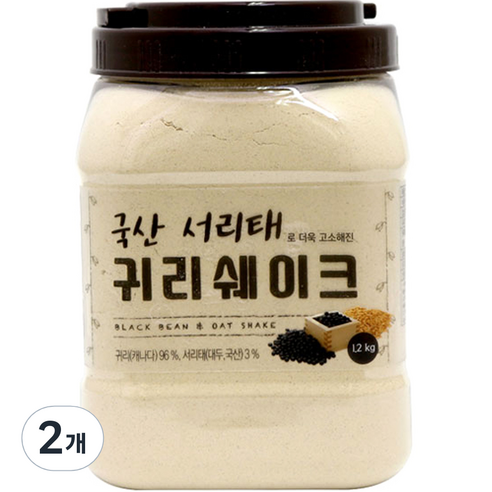 태광선식 국산서리태로 더욱 고소해진 귀리쉐이크, 2개, 1.2kg