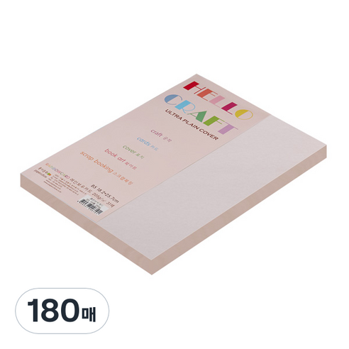 종이문화 친환경색지 레인보우카드 No.22 라이트핑크, B5, 180매