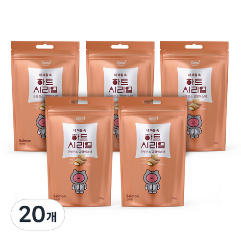 굿밸런스 고양이 하트시리얼 간식 80g, 연어맛, 20개