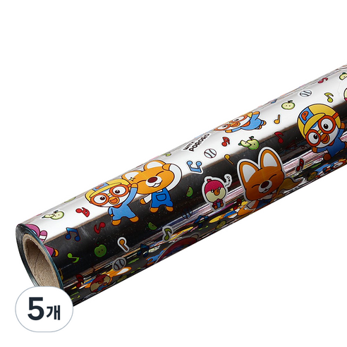 위드 뽀로로 증착롤 포장지 중 37.5cm x 12m, 실버, 5개