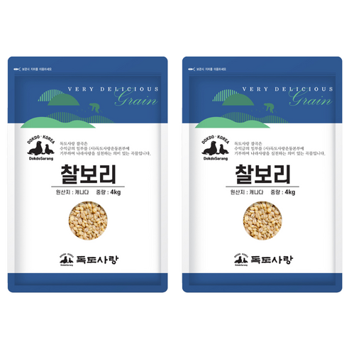 독도사랑 찰보리, 4kg, 2개