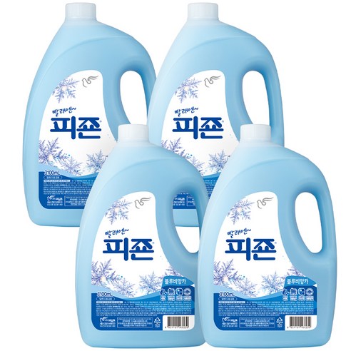 피죤 섬유유연제 블루비앙카 본품, 3.1L, 4개