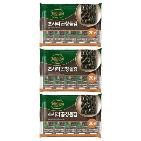 비비고 초사리곱창돌김, 60개, 5g