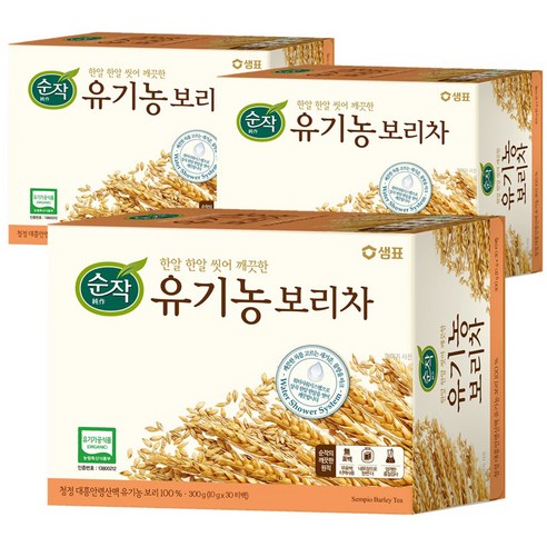 샘표 순작 유기농 보리차, 10g, 90개