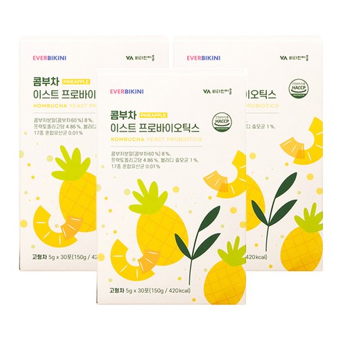 에버비키니 콤부차 이스트 프로바이오틱스 30p, 3개, 150g