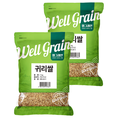 웰그레인 귀리쌀, 1kg, 2개