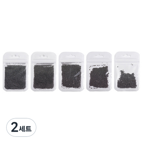 카카스 볼참스톤 구슬글리터 5종 세트 KN-A411, 블랙(KN-A4113), 2세트