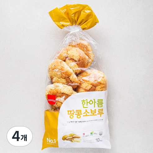 삼립 한아름 땅콩 소보루, 38g, 10개입, 4개