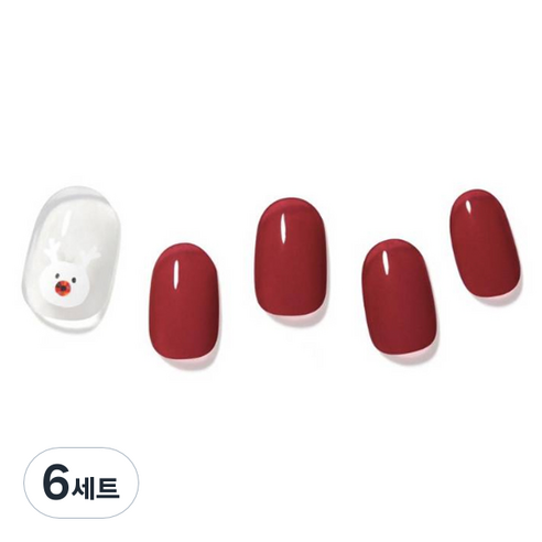 데싱디바 글레이즈 네일스티커 세트, 해피 루돌프, 6세트