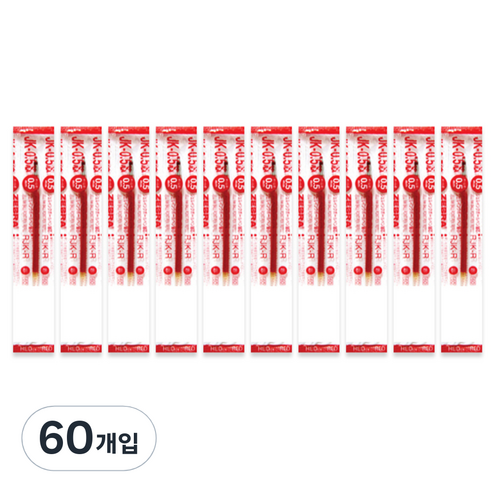 제브라 젤잉크 JK 리필심 0.5mm, 적색, 60개